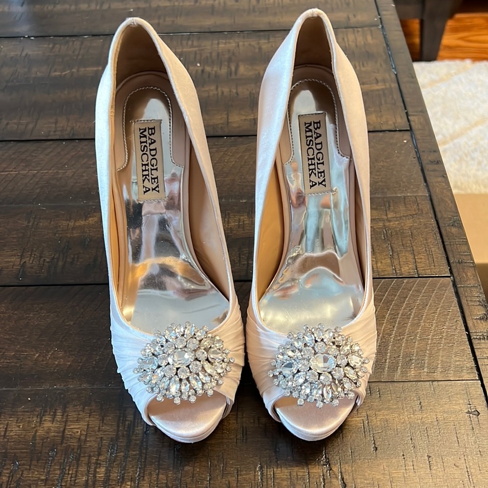 Bartley Mischka blush heels